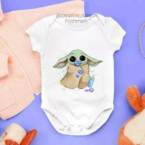 Baby Yoda Set Onesie Bodysuit Pacifer Clip Infant Boys Shower Gift Set Star Wars
